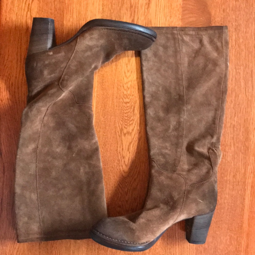 Suede knee high boots